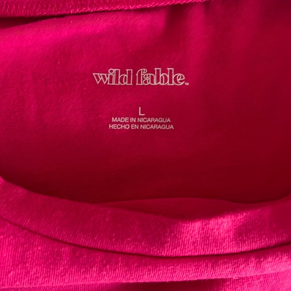 Large Pink Wild Fable Crop Top T-shirt - Picture 2 of 2
